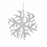 OKRASEK ZA JELKO GLOSSTYLE SNEŽINKA SREBRNA 11X 1X12.5CM IZ UMETNE MASE