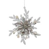 OKRASEK ZA JELKO GLOSSTYLE SNEŽINKA SREBRNA FI 13 CM