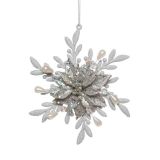 OKRASEK ZA JELKO GLOSSTYLE SNEŽINKA SREBRNA FI 13 CM