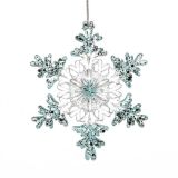 OKRASEK ZA JELKO GLOSSTYLE SNEŽINKA TRANSPARENT 12 CM PREMERA