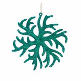 OKRASEK ZA JELKO GLOSSTYLE SNEŽINKA ZELENA 11X 1X12.5CM IZ UMETNE MASE