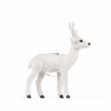 OKRASEK ZA JELKO GLOSSTYLE VISEČI JELEN 13 CM V BELI ALI SIVI BARVI