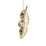 OKRASEK ZA JELKO GLOSSTYLE ZLATO PERJE 18.7 CM IZ PORCELANA