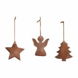 OKRASEK ZA JELKO R+W 10 CM BAKRENE BARVE ANGEL/JEKA/ZVEZDA