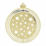 OKRASEK ZA JELKO R+W KOVINSKI 3D KROGLA ZLATA 2 KOSA