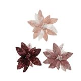 OKRASEK ZA JELKO ROŽA NA SPONKI, FI 18 CM, ROZA BARVE, SORT