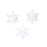 OKRASEK ZA JELKO SNEŽINKA 23 CM AKRIL TRANSPARENT, SORTIRANO