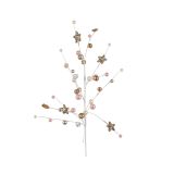 OKRASEK ZA JELKO VEJICA 75 CM ZVEZDICE ZLATA IN ROZA