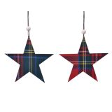 OKRASEK ZA JELKO ZVEZDA KARO 13 CM SORTIRANO