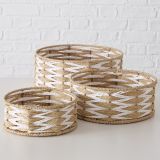 OKRASNA KOŠARA BOLTZE BEŽ/RJAVA OKROGLA, 3/1