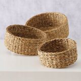 OKRASNA KOŠARA BOLTZE OKROGLA, IZ MORSKE TRAVE FI 30 CM