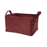 OKRASNA PRAVOKOTNA KOŠARA IZ POLIESTRA Z ZLATIM VZORCEM