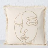 OKRASNI VZGLAVNIK BOLTZE BEŽ, ABSTRAKT, 45X45 CM