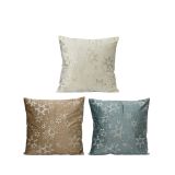 OKRASNI VZGLAVNIK DECORIS 43X43 CM, BEL/RJAV/MODER S SNEŽINKAMI, SORT.