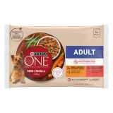 MOKRA HRANA ZA PSA PURINA ONE ADULT, PIŠČANEC, GOVEDINA 4X85 G