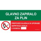 OPOZORILNI ZNAK WALTECO GLAVNO ZAPIRALO ZA PLIN