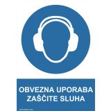 OPOZORILNI ZNAK WALTECO OBVEZNA UPORABA ZAŠČITE SLUHA