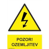OPOZORILNI ZNAK WALTECO POZOR, OZEMLJITEV