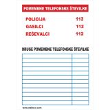 OPOZORILNI ZNAK WALTECO ŠTEVILKE ZA KLIC V SILI