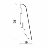 ZAKLJUČNA TALNA LETEV FN OREH 19X58X2500 MM FURNIR