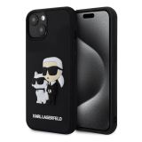 ORIGINALEN KARL LAGERFELD OVITEK IPHONE 15 PLUS 6.7 - FULL BODIES 3D -  ČRNA TRDA ZAŠČITA - KLHCP15M3DRKCNK