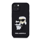 ORIGINALEN KARL LAGERFELD OVITEK IPHONE 15 PLUS 6.7 - FULL BODIES 3D -  ČRNA TRDA ZAŠČITA - KLHCP15M3DRKCNK