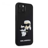 ORIGINALEN KARL LAGERFELD OVITEK IPHONE 15 PLUS 6.7 - FULL BODIES 3D -  ČRNA TRDA ZAŠČITA - KLHCP15M3DRKCNK