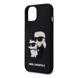 ORIGINALEN KARL LAGERFELD OVITEK IPHONE 15 PLUS 6.7 - FULL BODIES 3D -  ČRNA TRDA ZAŠČITA - KLHCP15M3DRKCNK