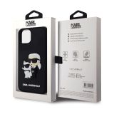 ORIGINALEN KARL LAGERFELD OVITEK IPHONE 15 PLUS 6.7 - FULL BODIES 3D -  ČRNA TRDA ZAŠČITA - KLHCP15M3DRKCNK