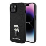 ORIGINALEN KARL LAGERFELD OVITEK IPHONE 15 PLUS - GLITTER IML NFT ICONIC -  ČRN OVITEK Z BLEŠČICAMI- KLHCP15MGKNPSK