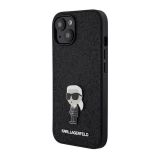 ORIGINALEN KARL LAGERFELD OVITEK IPHONE 15 PLUS - GLITTER IML NFT ICONIC -  ČRN OVITEK Z BLEŠČICAMI- KLHCP15MGKNPSK