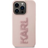 ORIGINALEN KARL LAGERFELD OVITEK IPHONE 15 PRO - LOGO 3D - ROZA ZAŠČITA - KLHCP15L3DMBKCP
