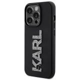 ORIGINALEN KARL LAGERFELD OVITEK IPHONE 15 PRO MAX - LOGO 3D - ČRNA ZAŠČITA- KLHCPX3DMBKCK