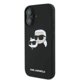 ORIGINALEN KARL LAGERFELD OVITEK IPHONE 16 PLUS - IML NFT HEADS - ČRN SILIKONSKA ZAŠČITA MAGSAFE - KLHMP16MSKCHPPLK