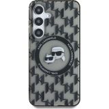 ORIGINALEN KARL LAGERFELD OVITEK SAMSUNG GALAXY S25 5G - MONOGRAM HEADS - ČRNA ZAŠČITA - KLHMS25SHMCKMHK