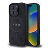 ORIGINALNI GUESS OVITEK GUHMP16LG4GFRK ZA IPHONE 16 PRO - MAGSAFE - PU LEATHER  - ČRN
