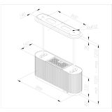 OTOČNA KUHINJSKA NAPA CIARKO DESIGN MONO W, KREMNA