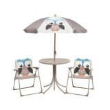 OTROŠKI KAMP STOL DECORIS OTROŠKI SET SOVA MIZA, 2 STOLA, SENČNIK