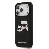 ORIGINALEN KARL LAGERFELD OVITEK IPHONE 17 PRO - IML NFT HEADS - ČRN SILIKONSKA ZAŠČITA MAGSAFE - KLHMP17LSKCHPPLK