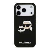 ORIGINALEN KARL LAGERFELD OVITEK IPHONE 17 PRO - IML NFT HEADS - ČRN SILIKONSKA ZAŠČITA MAGSAFE - KLHMP17LSKCHPPLK