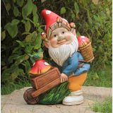 FIGURA, OKRASNA PALČEK S SAMOKOLNICO IN MUŠNICO VIŠ 22 CM