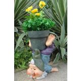 FIGURA, OKRASNA PALČEK Z LONČNICO VIŠ. 25 CM