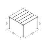 PAVILJON PALRAM MILANO 3000 SIV/BRONZ +SET MREŽ ZA PAVILJON