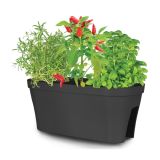 PE ZUNANJE KORITO MONACO 60X26X24CM OGRAJNO, ANTRACIT