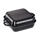 PEKAČ / MODEL ZA PEKO RIESS 37X26CM S POKROVOM EMAJL ČRN