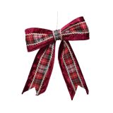 OKRASEK ZA JELKO PENTLJA, RDEČA-KARO 22X25 CM