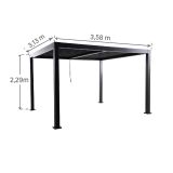 PERGOLA NATERIAL CLIMA BIOKLIMATSKA ALU 313X358 TEMNO SIVA