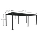 PERGOLA CLIMA BIOKLIMATSKA POLNA ALU 313X614 TEMNO SIVA