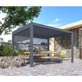 BIOKLIMATSKA MOTOTRIZIRANA PERGOLA MS VISCOM 400 X 286 CM, TEMNO SIVA