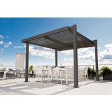 PERGOLA PERSEA EASY FULL ALU MODULARNA STREHA 320X360 TEMNO SIVA